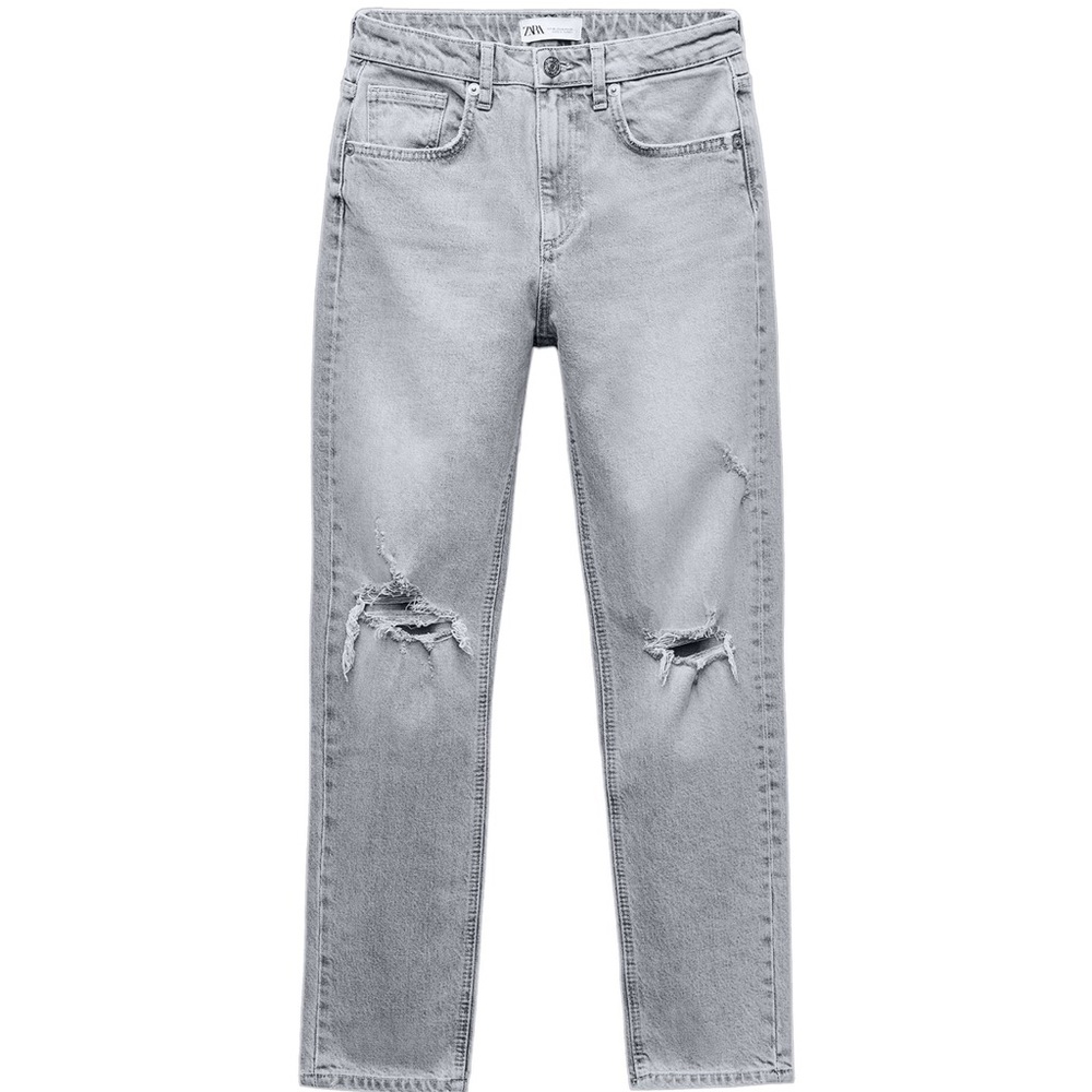 Zara Hi Rise Ripped Jeans
